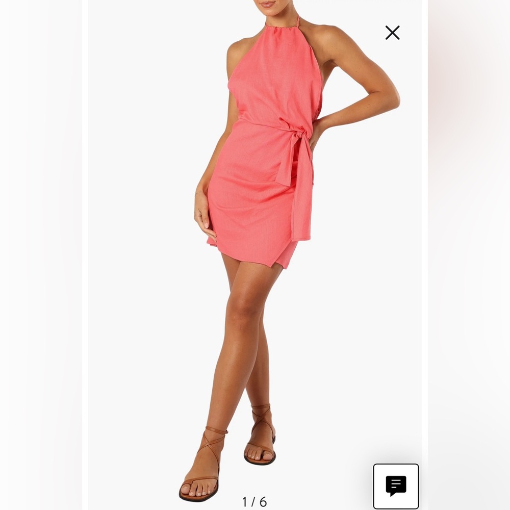 NWT- Petal & Pup Kalena Tie Waist Halter Minidress, size XL